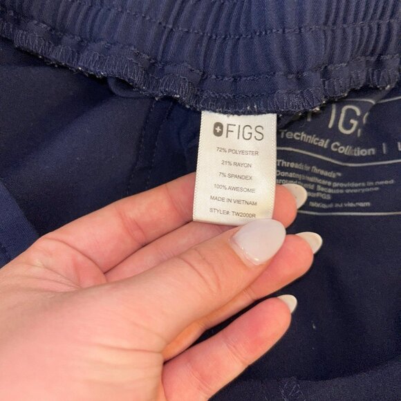 Figs High Waisted Yola Skinny Scrub Pants Navy Blue - Picture 4 of 5